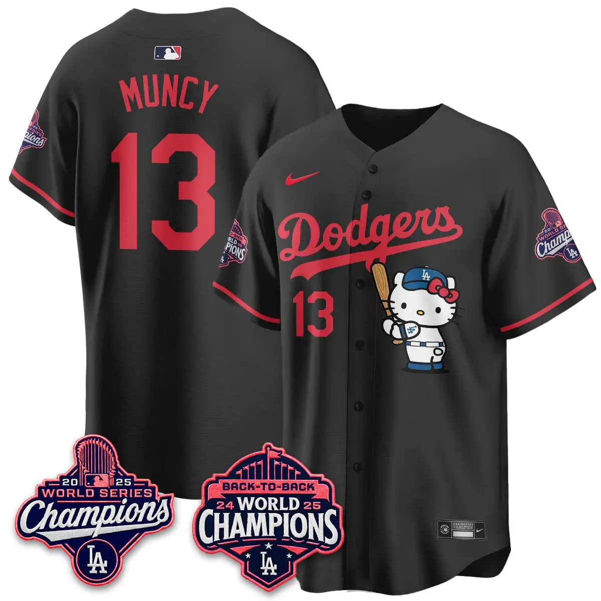LAD x Hello Kitty Night 2026 Vapor White Jersey - All Stitched by Los Angeles Dodgers
