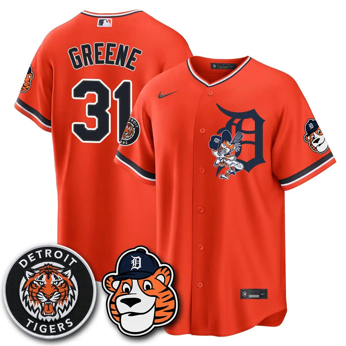 DET Paws Edition Vapor Limited Orange Jersey - Stitched by Detroit Tigers