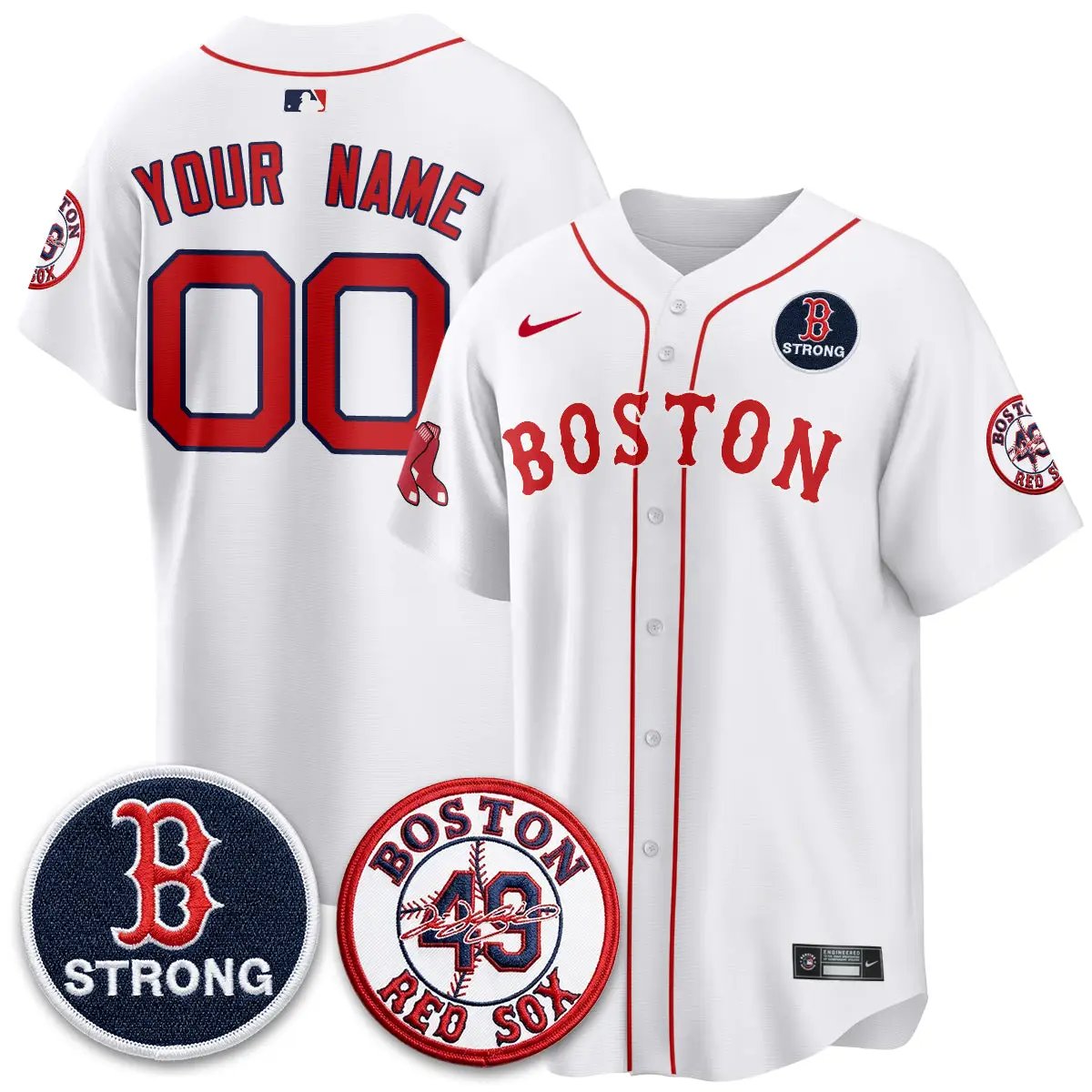 BOS Tim Wakefield Memorial Patch Vaper Premier Limited Custom Jersey - All Stitched V2 by Boston Red Sox