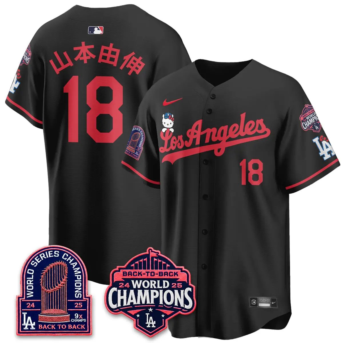 LAD x Hello Kitty Night 2026 Vapor Jersey - All Stitched - V2 by Los Angeles Dodgers