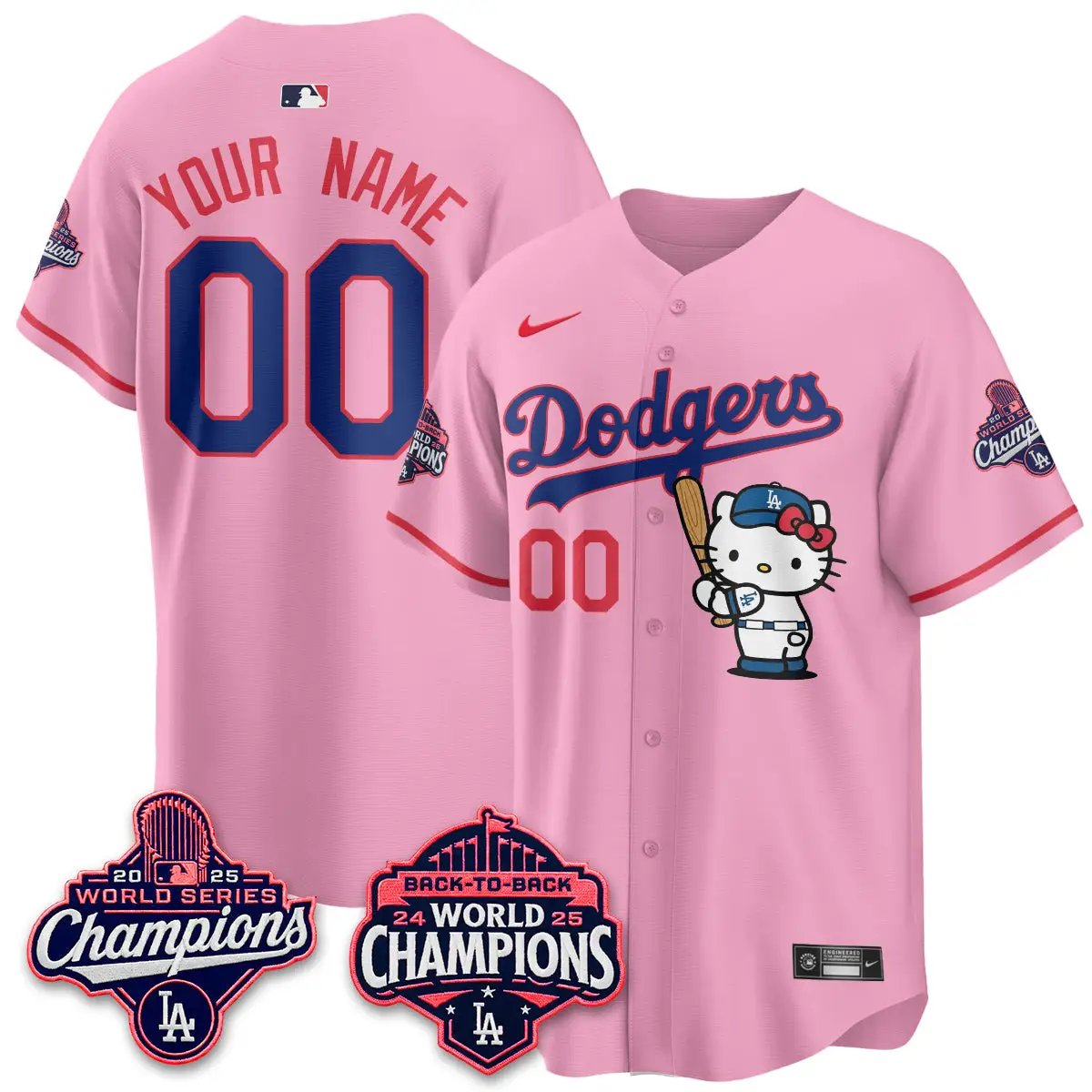 LAD x Hello Kitty Night 2026 Vapor Custom Jersey - All Stitched by Los Angeles Dodgers