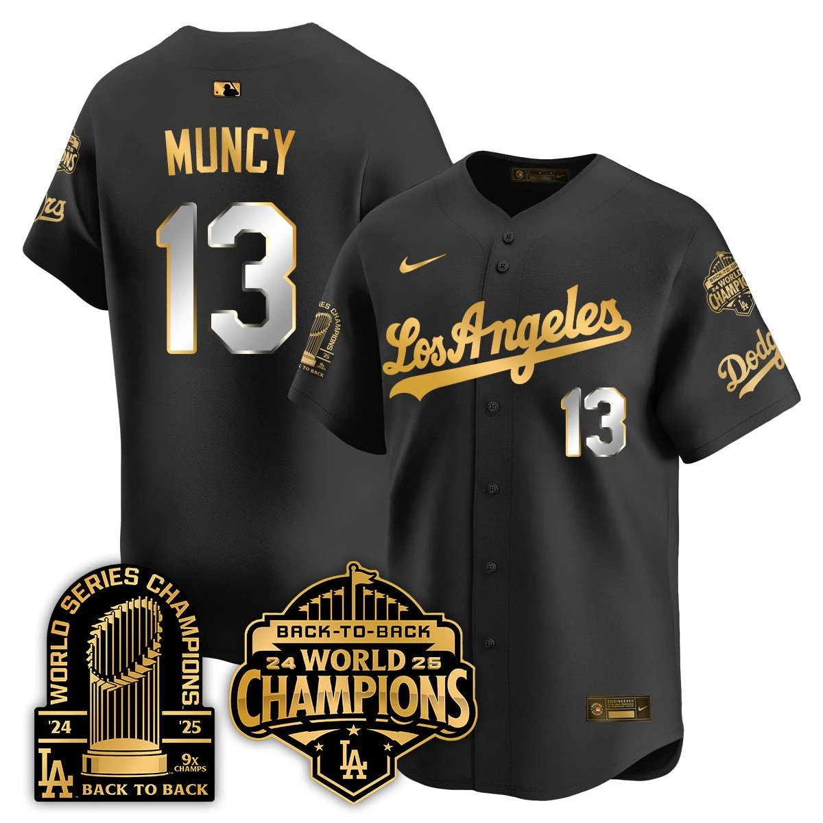 LAD Gold Collection Vapor Limited Jersey - 9x & B2B Champs - All Stitched by Los Angeles Dodgers