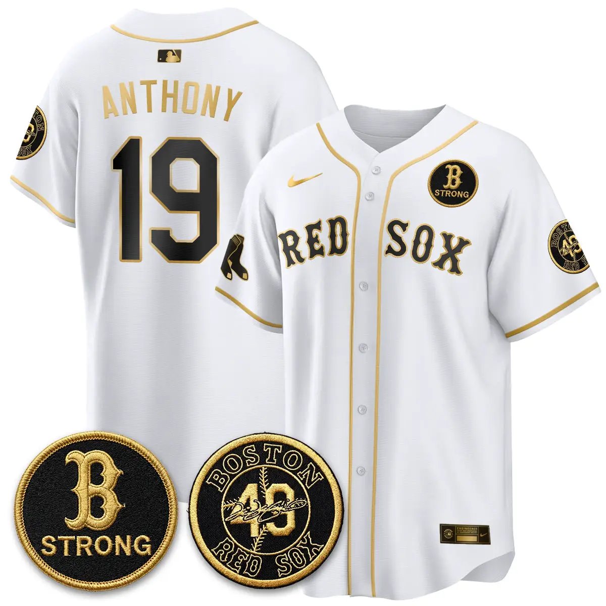 BOS Tim Wakefield Memorial Patch Vaper Premier Limited Jersey - All Stitched V2 by Boston Red Sox