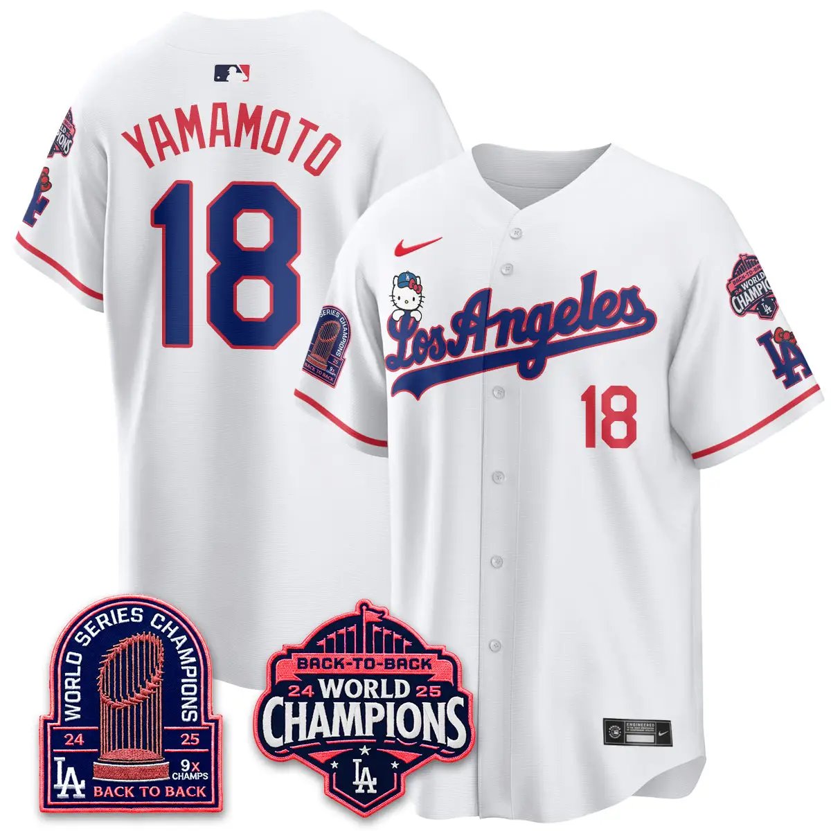 LAD x Hello Kitty Night 2026 Vapor Jersey - All Stitched - V2 by Los Angeles Dodgers
