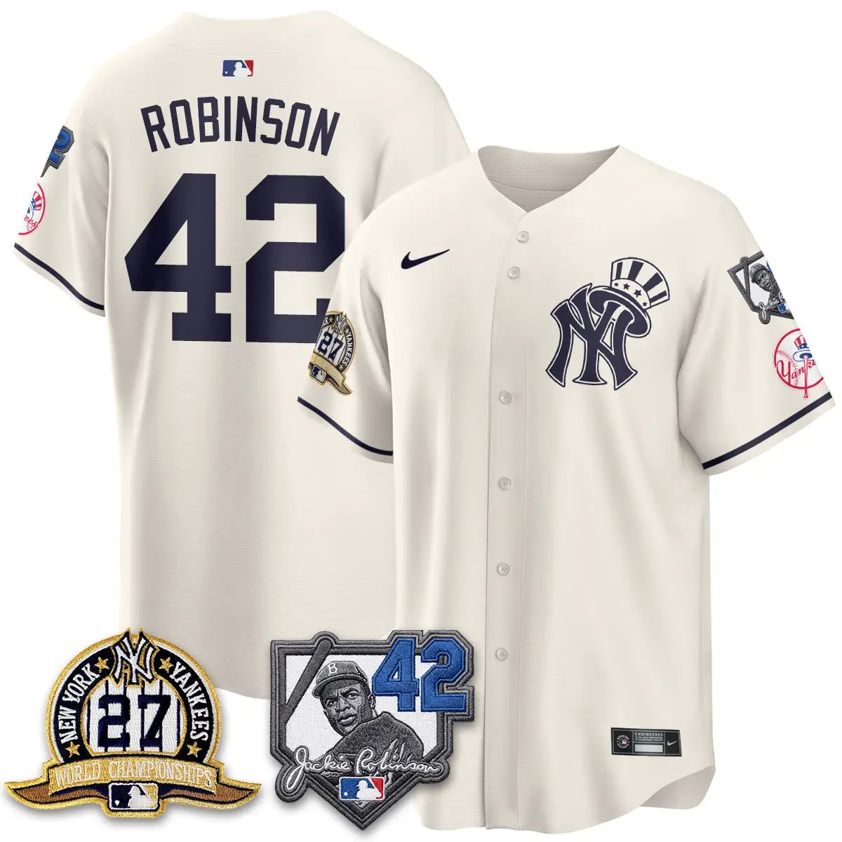 New York Yankees 2026 Jackie Robinson Day Vapor Limited Gold Edition Jersey - All Stitched - V2 by New York Yankees