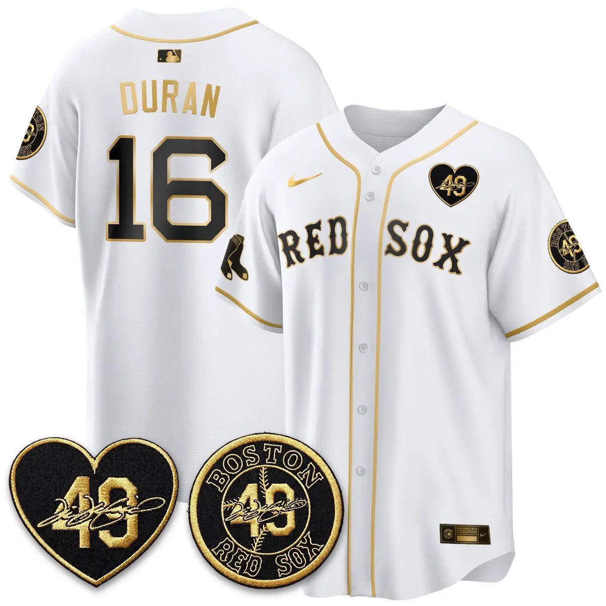 BOS Tim Wakefield Memorial Patch Vaper Premier Limited Jersey - All Stitched by Boston Red Sox