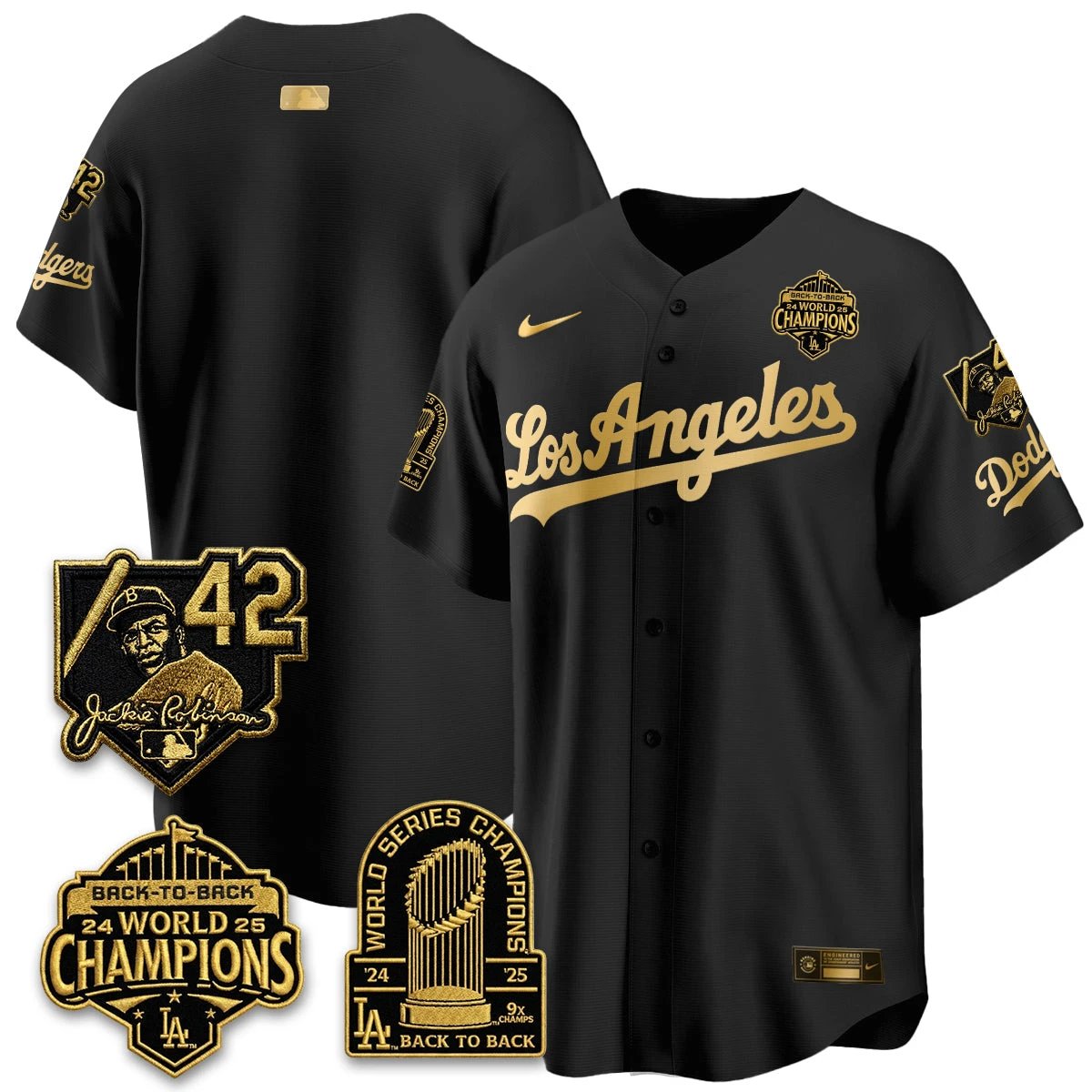 Los Angeles Dodgers 2026 New Era Gold Collection Vapor Limited Jersey - B2B Champs - All Stitched by Los Angeles Dodgers