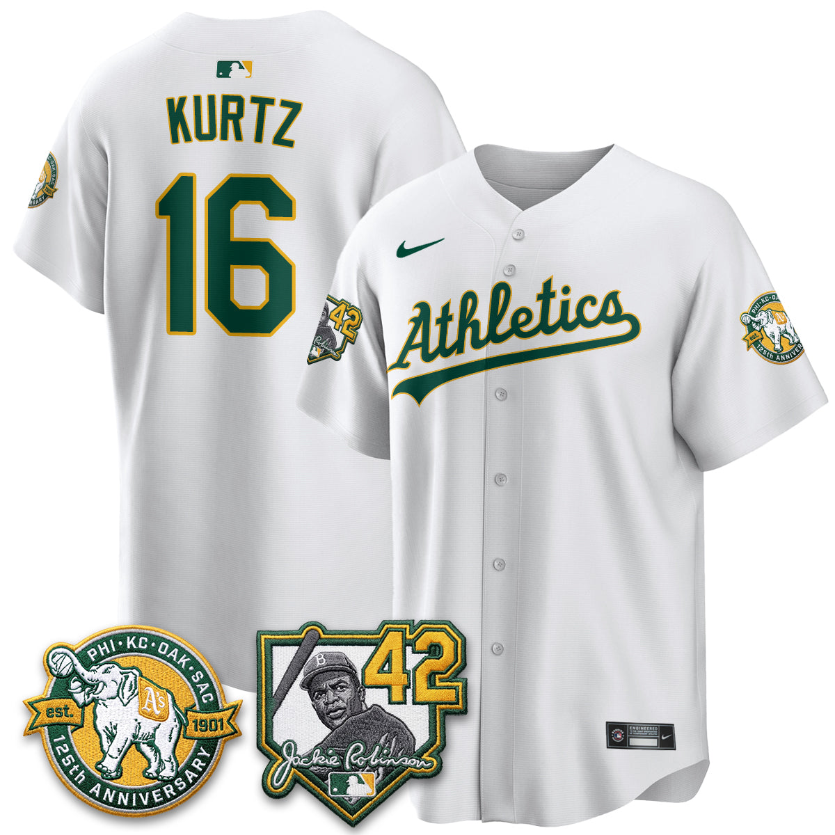 Oakland Athletics 2026 Jackie Robinson Day - Celebrating 125 Years Limited Vapor Jersey - All Stitched by Oakland Athletics