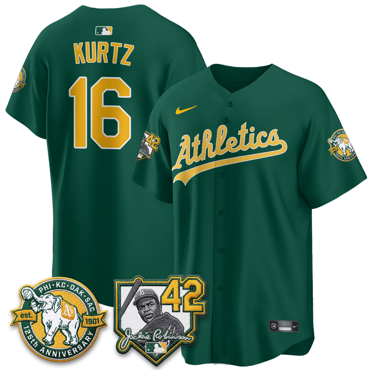 Oakland Athletics 2026 Jackie Robinson Day - Celebrating 125 Years Limited Vapor Jersey - All Stitched by Oakland Athletics