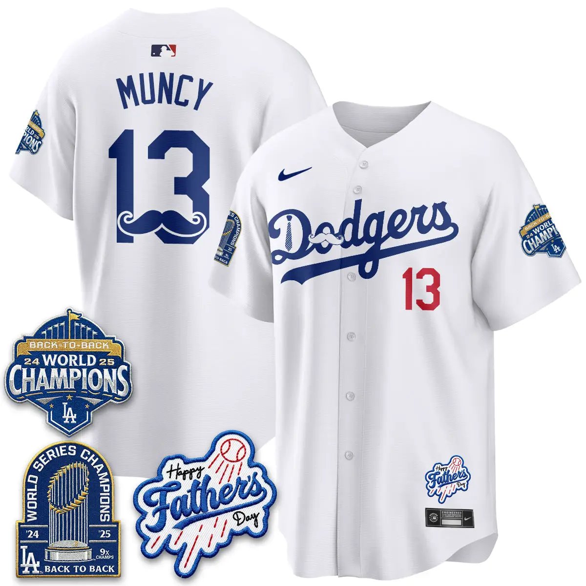 LAD Happy Father's Day 2026 Jersey - Stitched by Los Angeles Dodgers