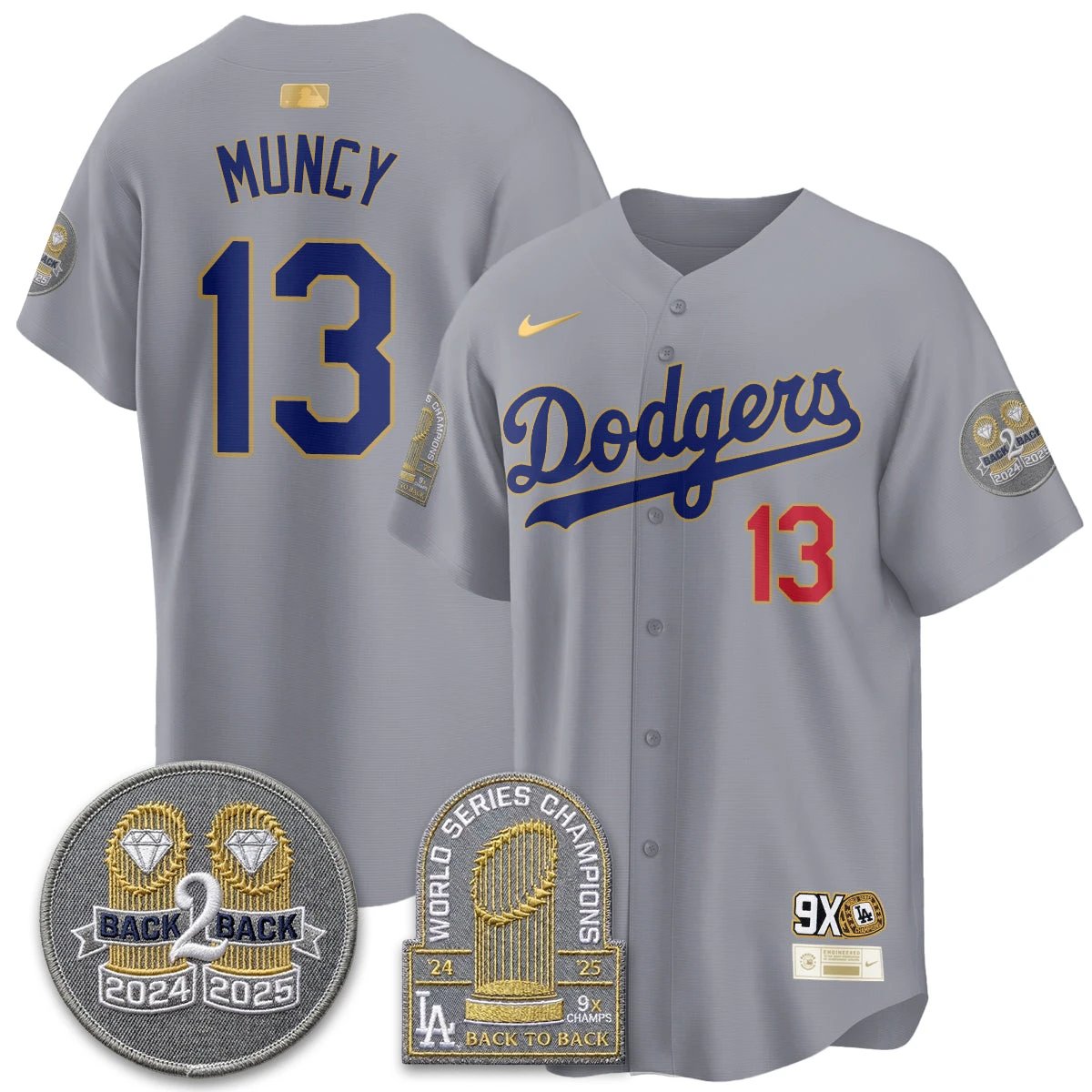 LAD Vapor Limited Jersey - Back to Back Champion - All Stitched by Los Angeles Dodgers