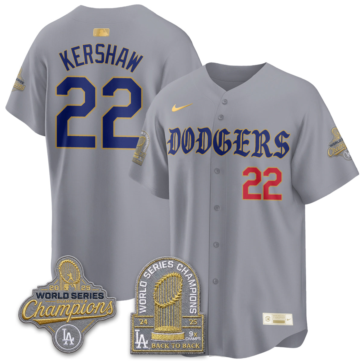 LAD Vapor Limited Jersey - Back to Back 9x Champs - All Stitched by Los Angeles Dodgers