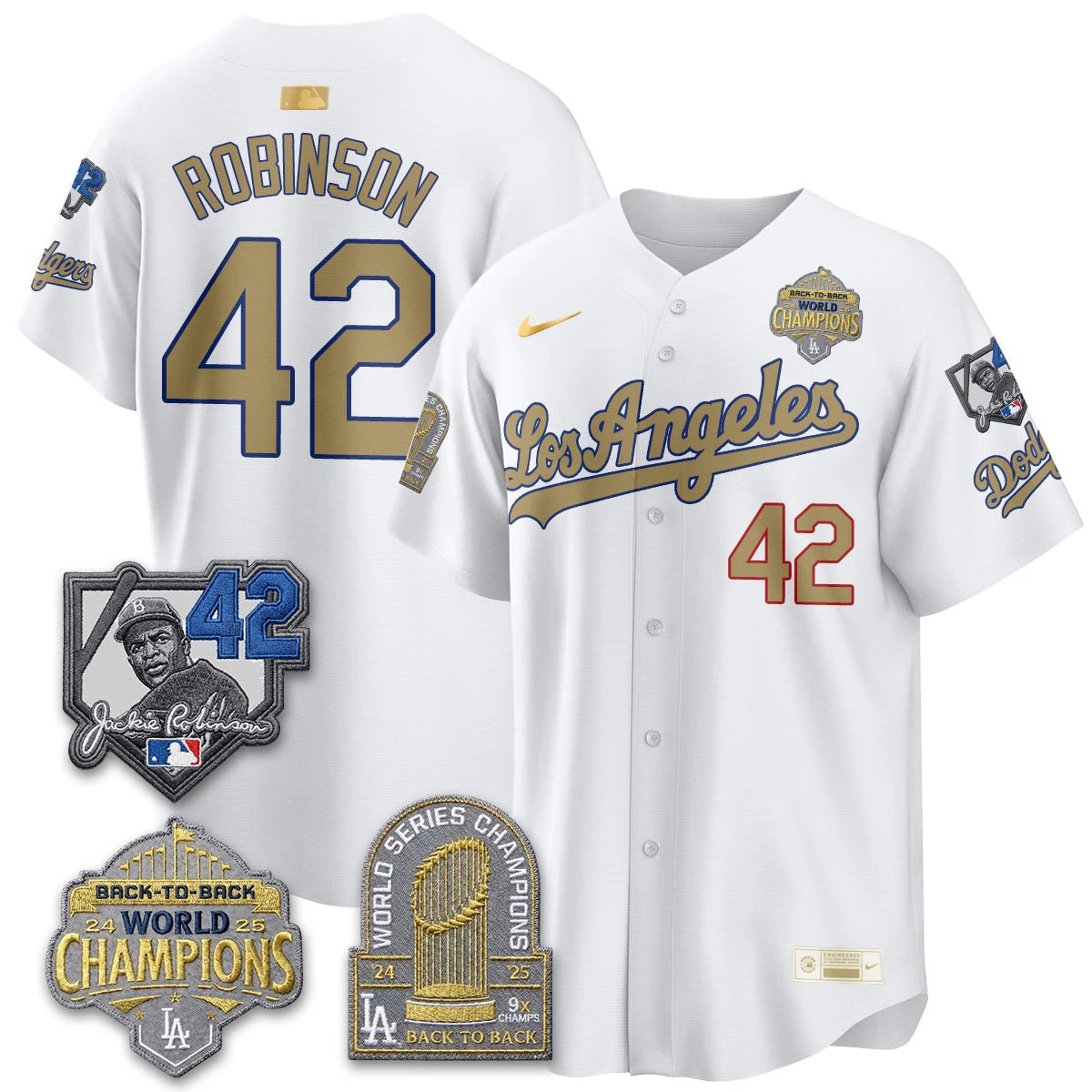 Los Angeles Dodgers 2026 New Era Gold Collection Vapor Limited Jersey - B2B Champs - All Stitched by Los Angeles Dodgers