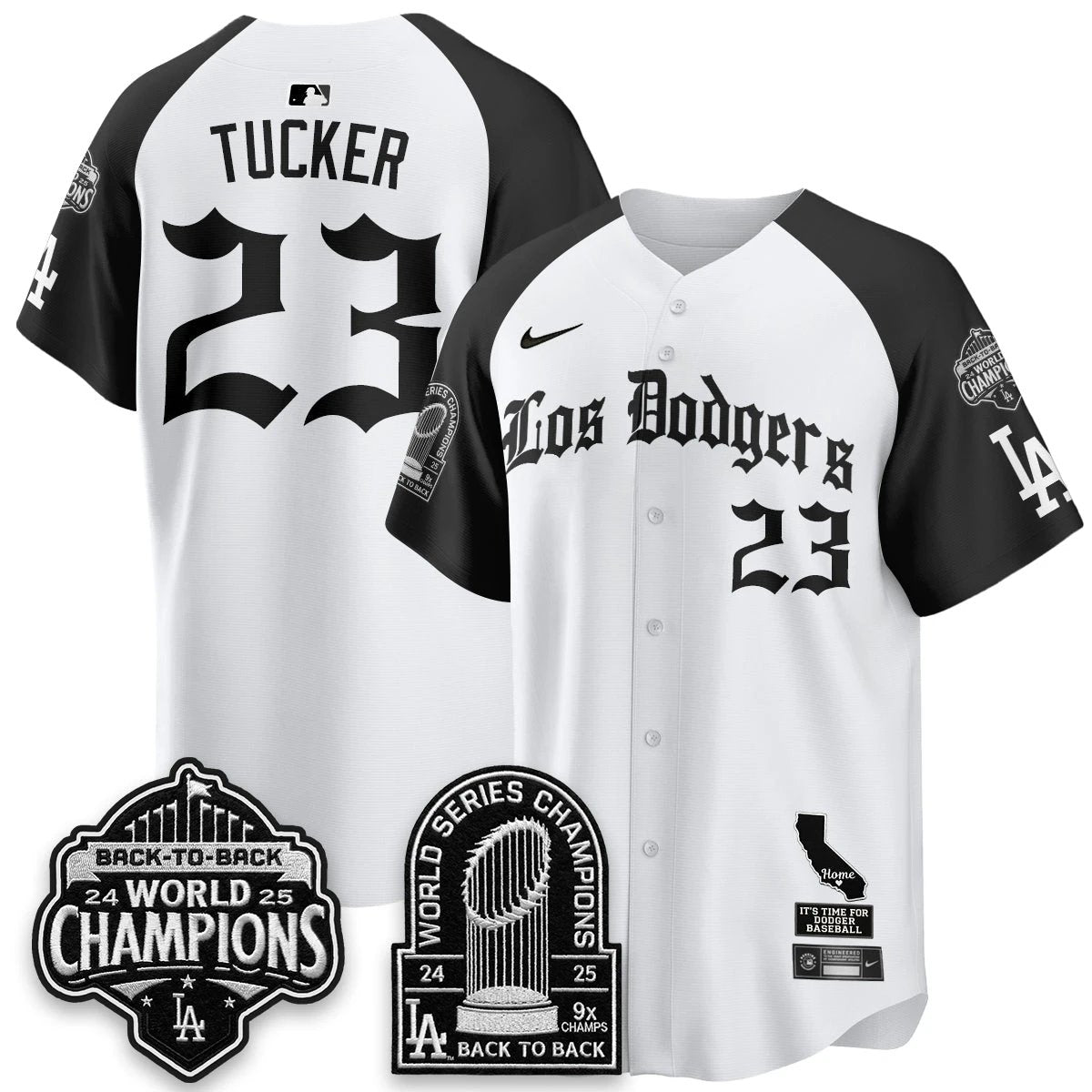 Los Angeles Dodgers World Series Champions Vapor Premier Limited Gothic Edition Jersey - All Stitched by Los Angeles Dodgers