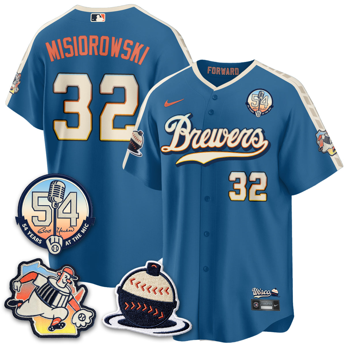 Milwaukee Brewers 2026 City Connect Bob Uecker Vapor Limited Jersey - All Stitched V1 by Milwaukee Brewers
