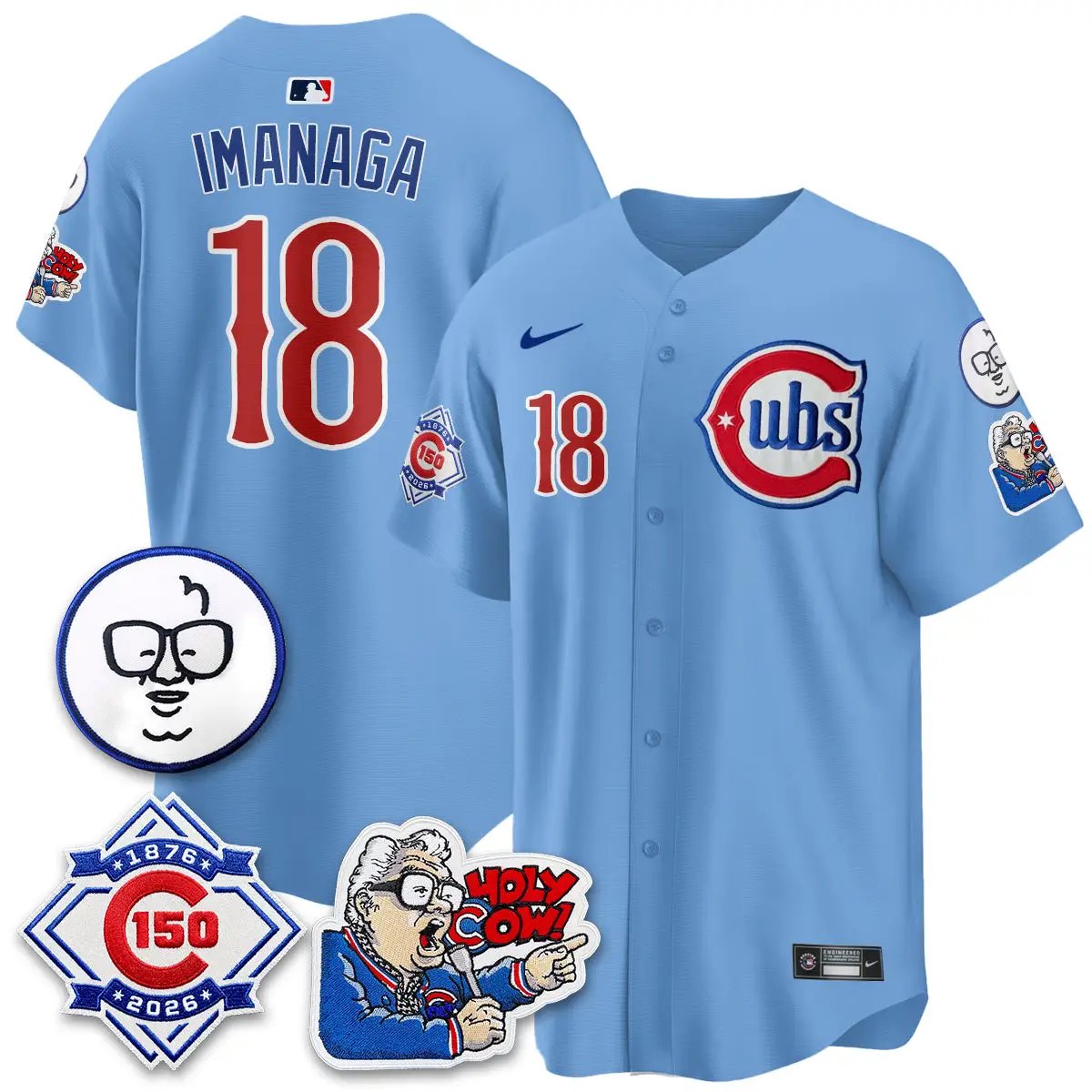 Chicago Cubs 150th Anniversary Harry Caray Holy Cow Vapor Premier Limited Jersey - All Stitched V2 by Chicago Cubs