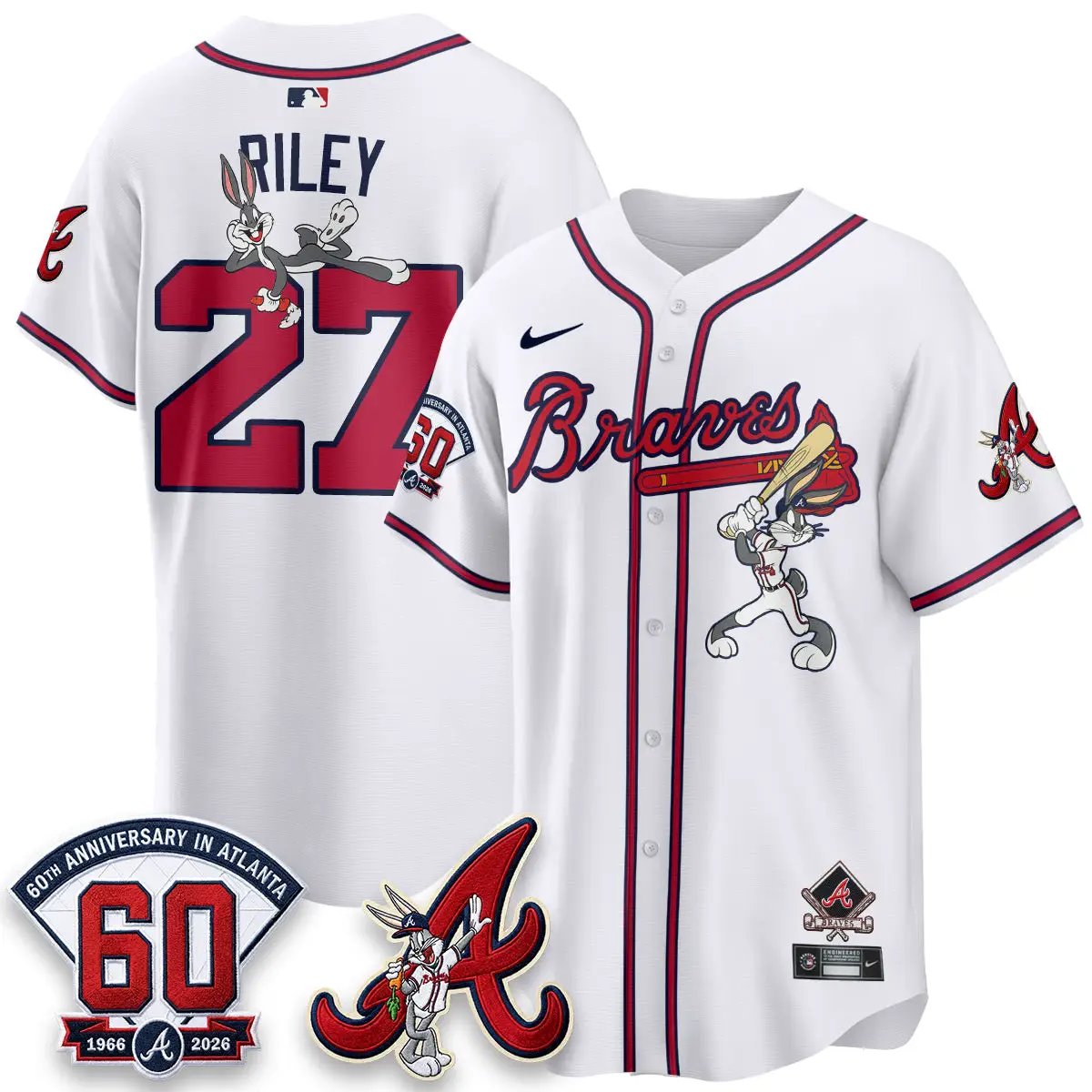 ATL x Bunny Vapor Premier Limited Jersey - Stitched by Atlanta Braves