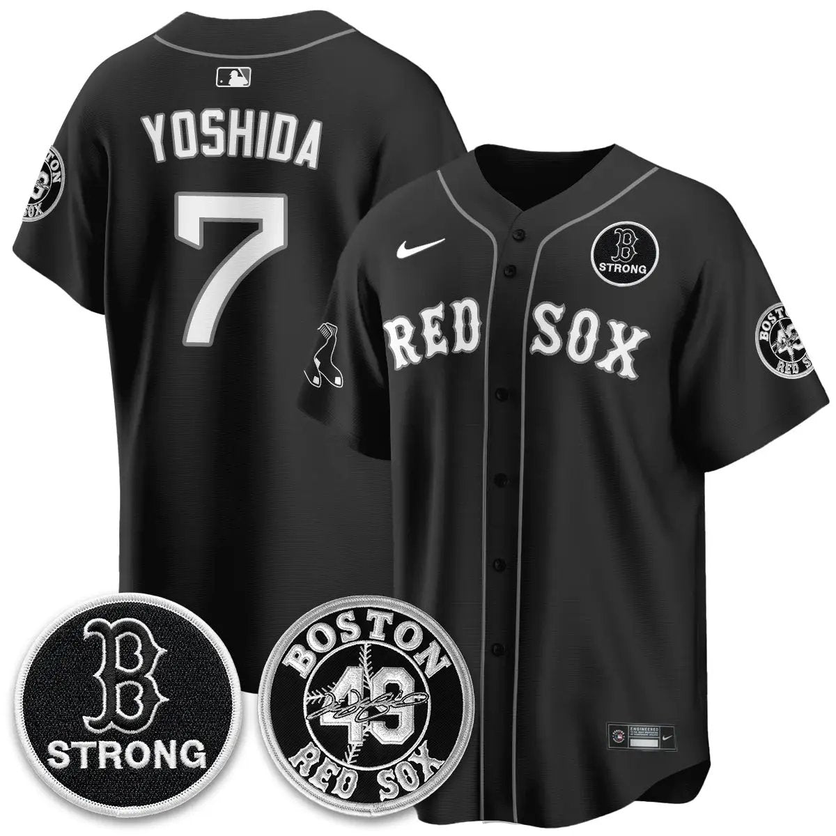 BOS Tim Wakefield Memorial Patch Vaper Premier Limited Jersey - All Stitched V2 by Boston Red Sox