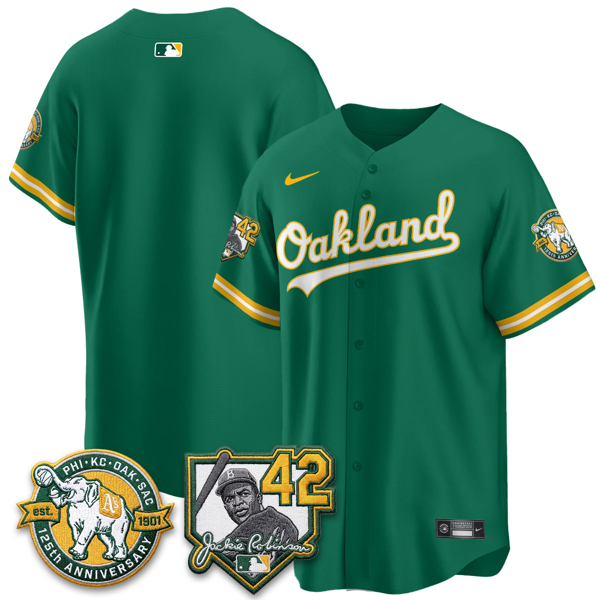 Oakland Athletics 2026 Jackie Robinson Day - Celebrating 125 Years Limited Vapor Jersey - All Stitched by Oakland Athletics
