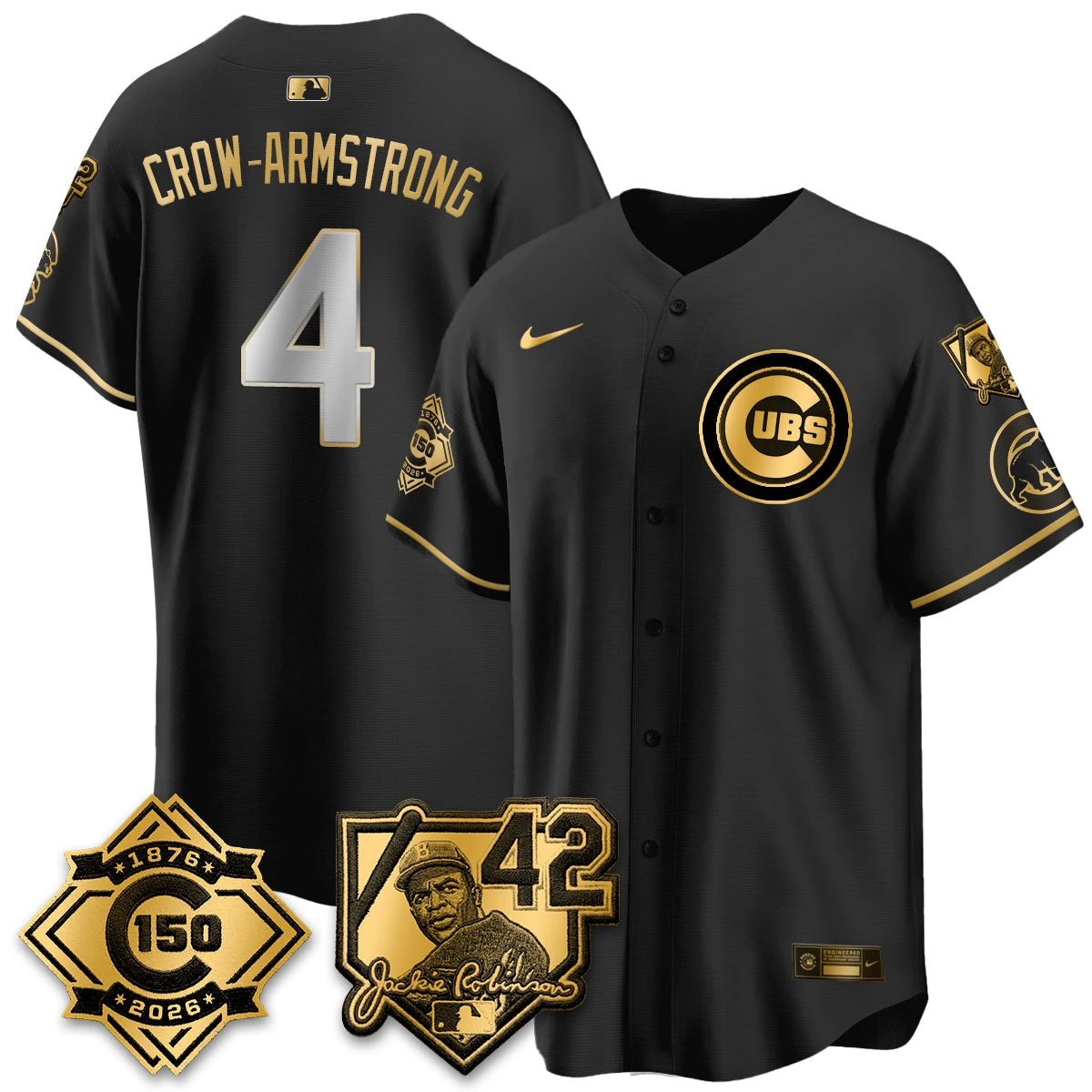 Chicago Cubs 150th Anniversary & Jackie Robinson Day Patch Vapor Premier Limited Jersey - All Stitched by Chicago Cubs