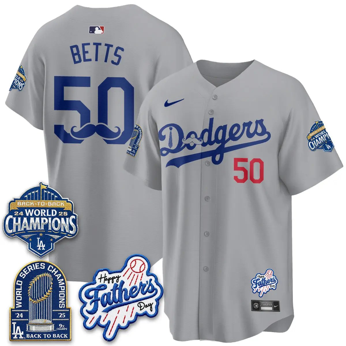 LAD Happy Father's Day 2026 Jersey - Stitched by Los Angeles Dodgers