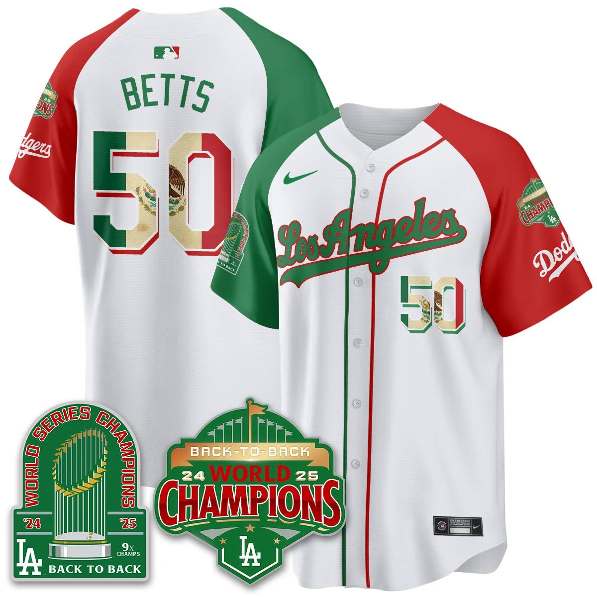 LAD Mexico Vapor Limited Jersey - 9x & B2B Champs - All Stitched by Los Angeles Dodgers