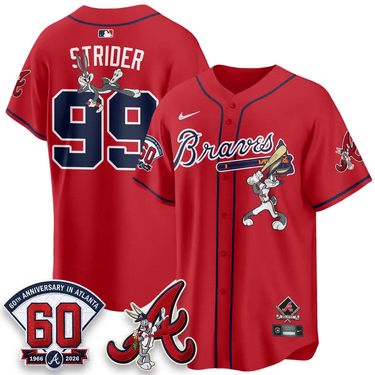 ATL x Bunny Vapor Premier Limited Jersey - Stitched by Atlanta Braves