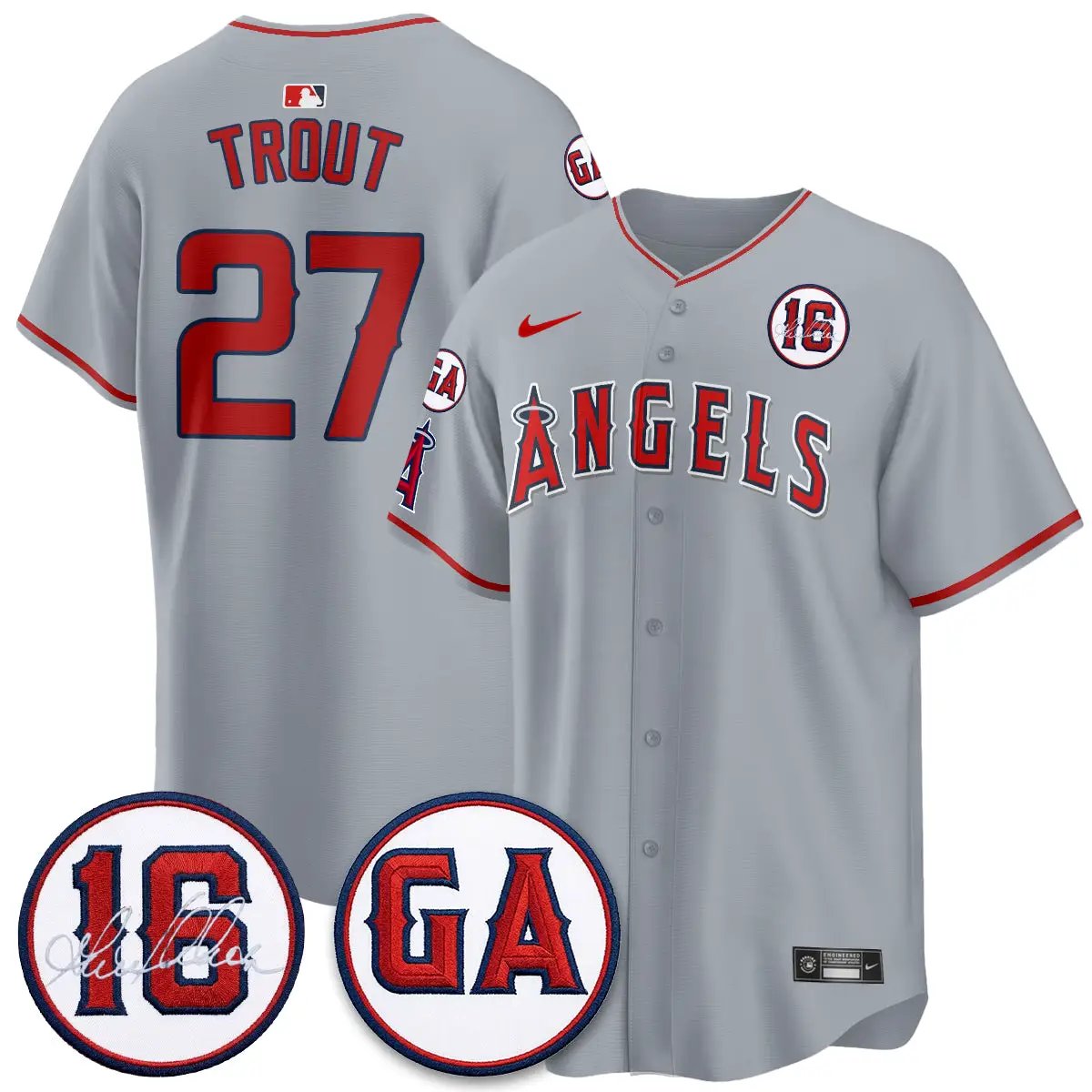 LAA Garret Anderson Tribute Patch Vapor Jersey - All Stitched V1 by Los Angeles Angels