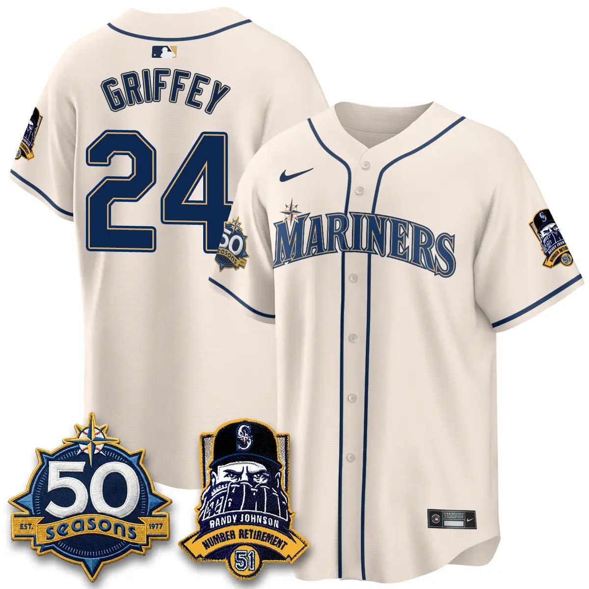 SEA Randy Johnson Vapor Limited Jersey V2- All Stitched by Seattle Mariners