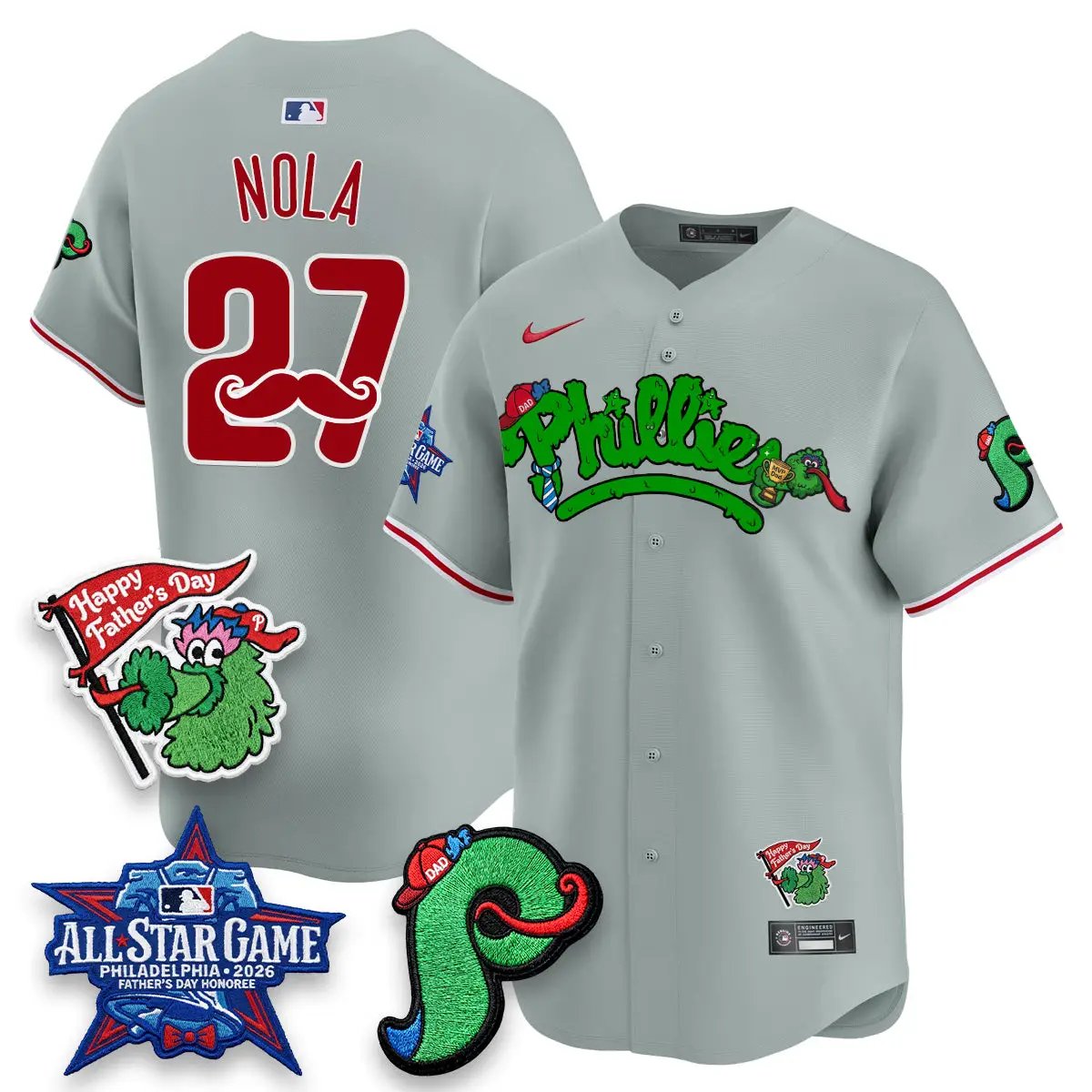 PHI Happy Father's Day Vapor Jersey - Stitched by Philadelphia Phillies
