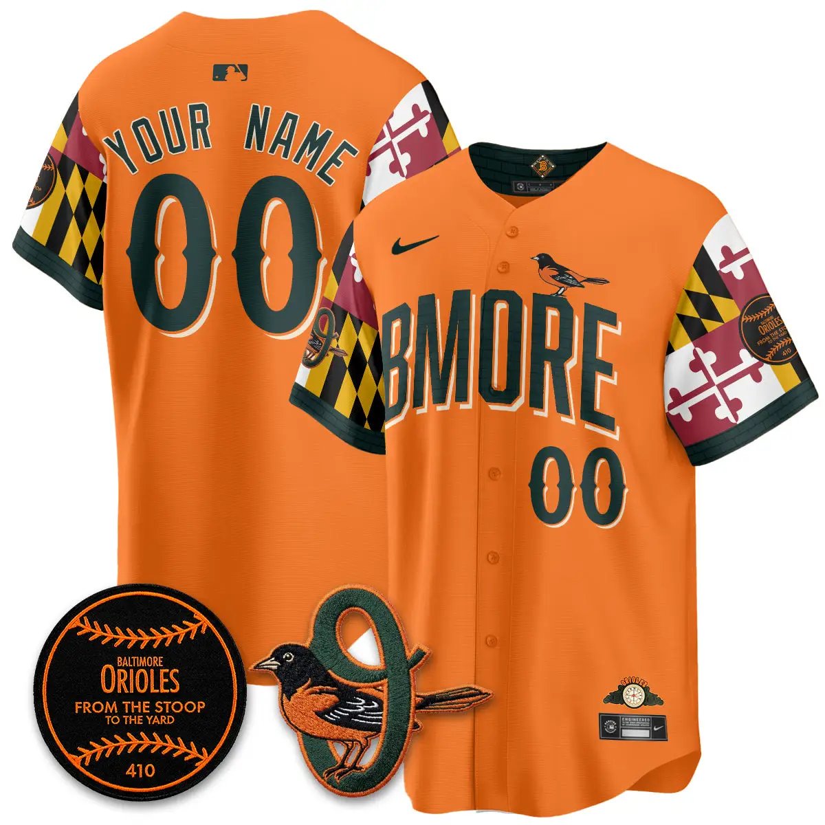 BAL x Maryland State Flag 2026 Vapor Custom Jersey - All Stitched by Baltimore Orioles