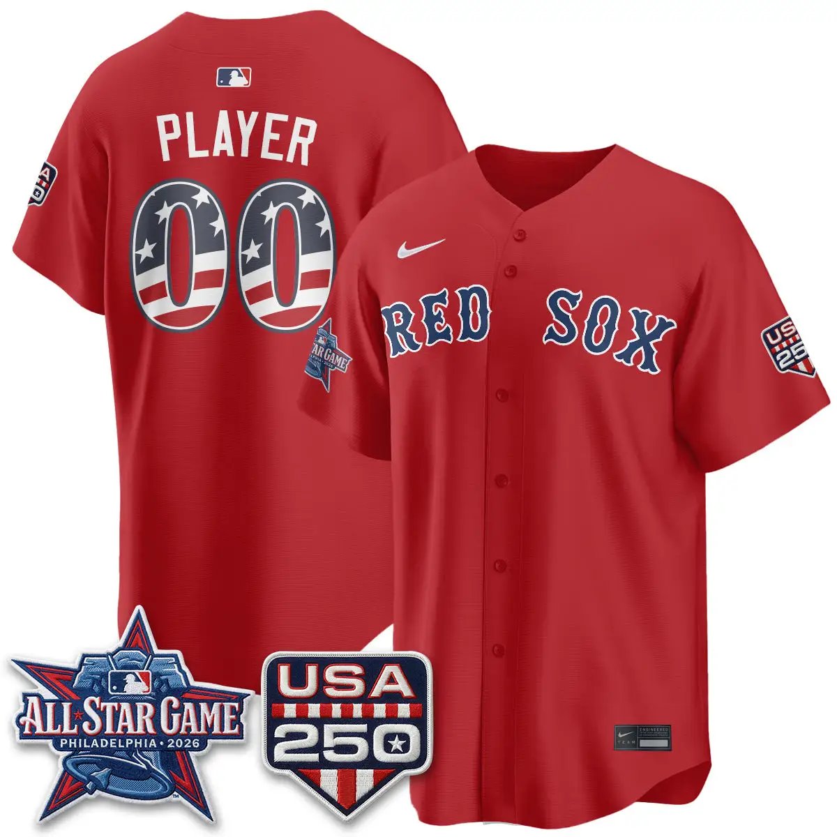 BOS 2026 All Star Edition Vapor Custom Jersey - Stitched by Boston Red Sox