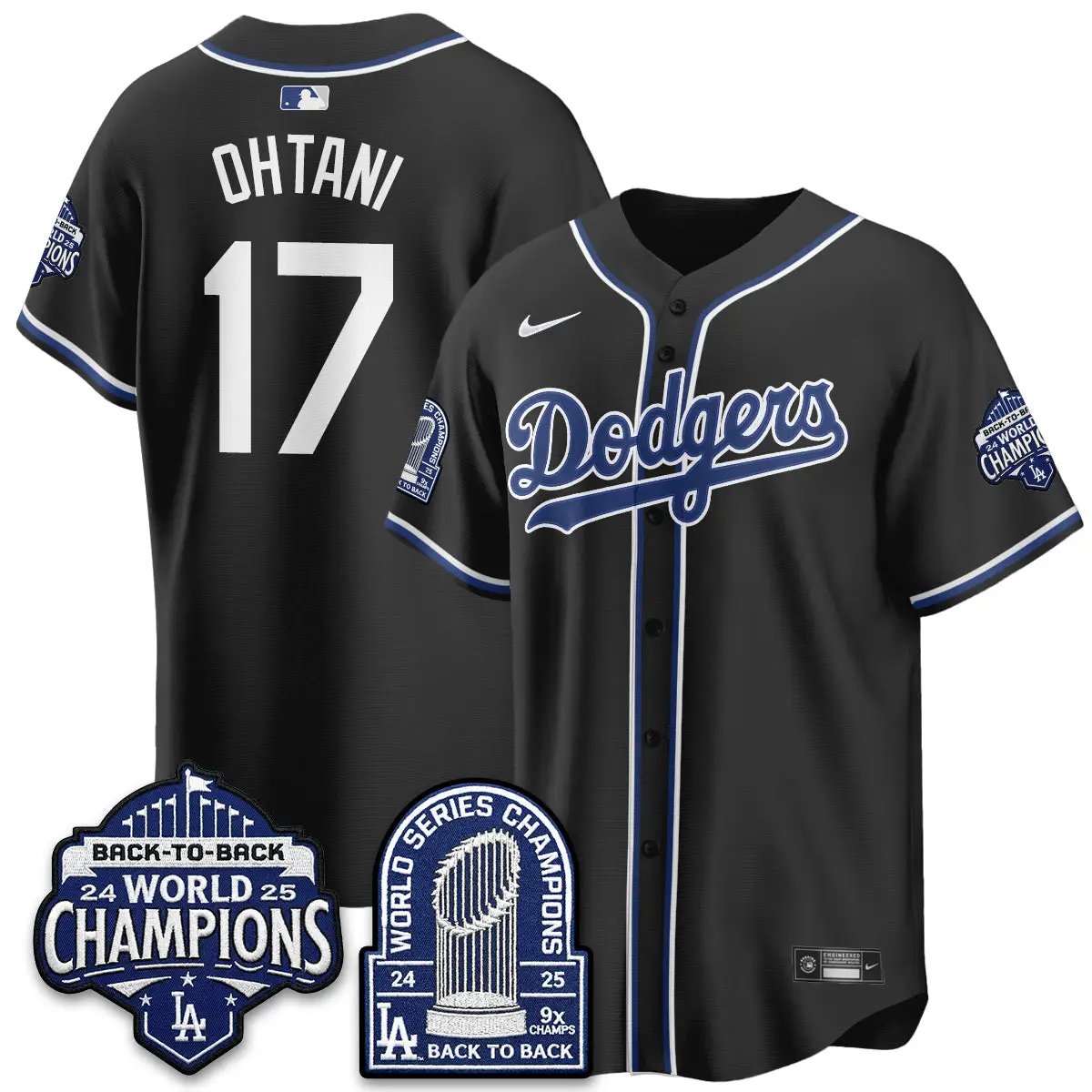 LAD 2026 Black Out Style Vapor Limited Jersey - B2B Champs - All Stitched by Los Angeles Dodgers