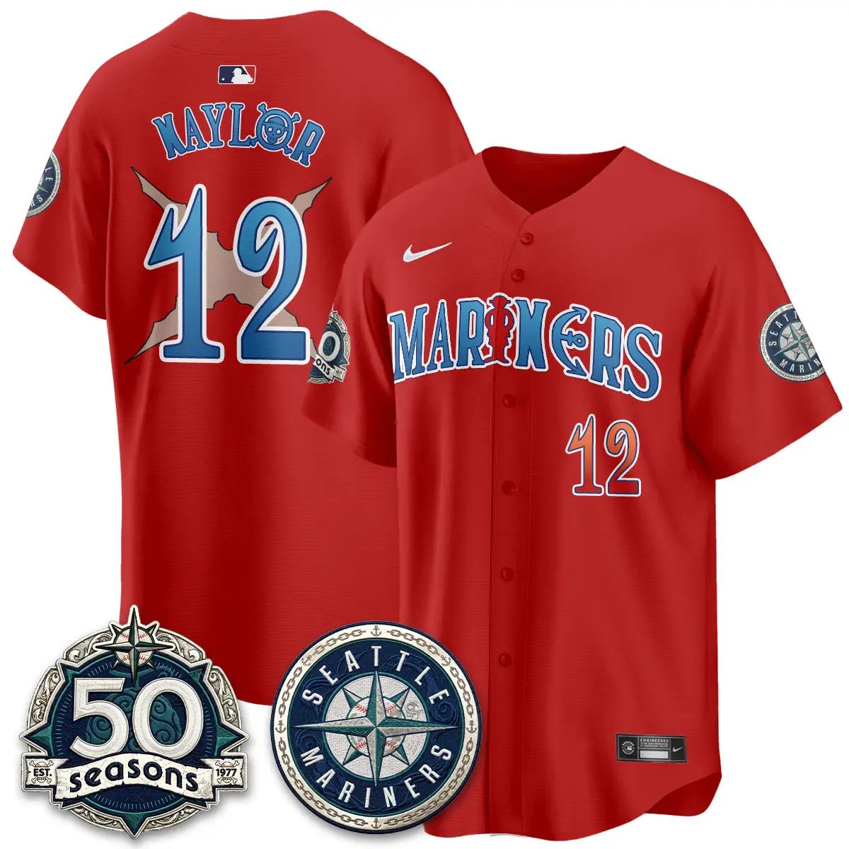 Seattle Mariners x Japanese Cartoon Vapor Limited Jersey - Stitched by Seattle Mariners