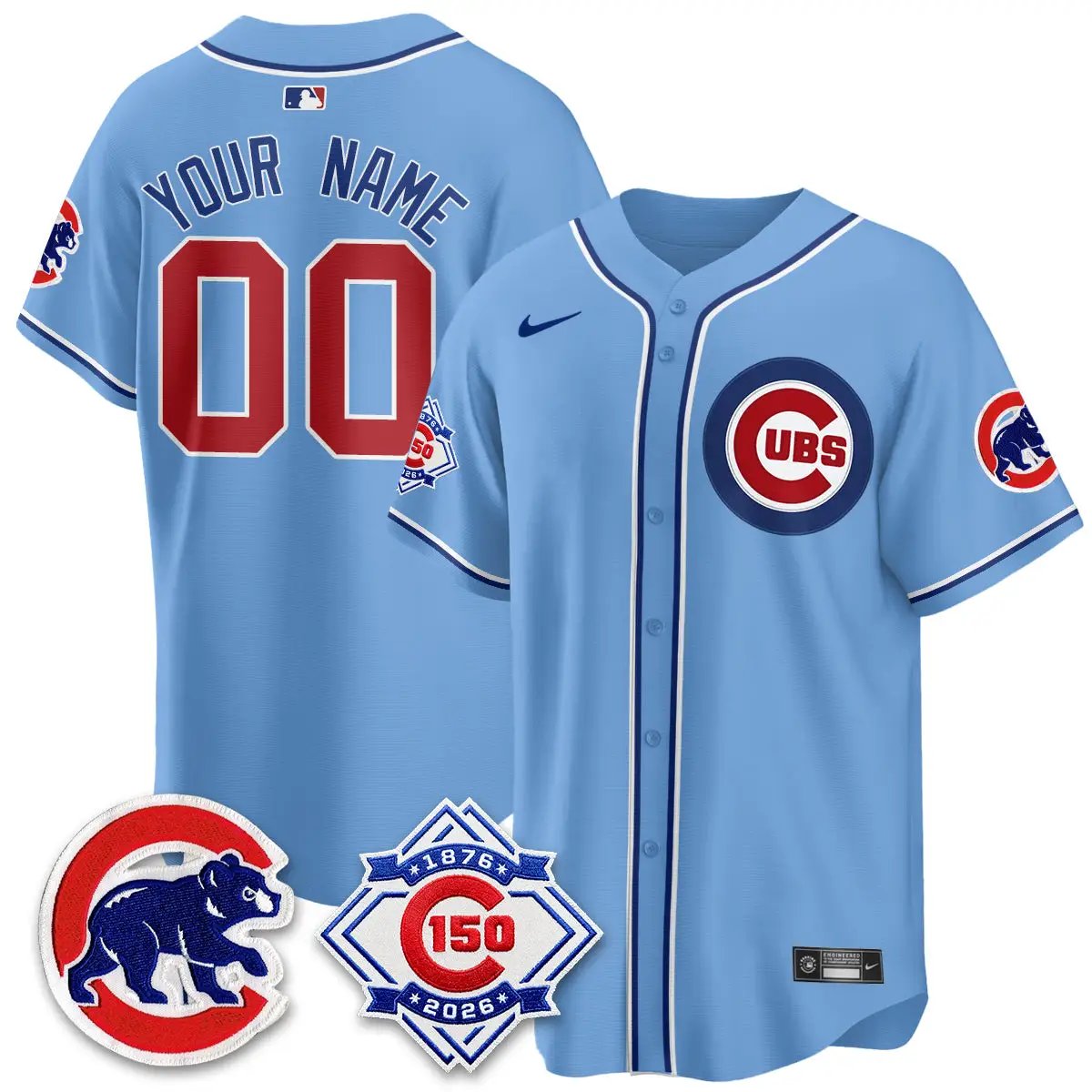 Chicago Cubs 150th Anniversary Black Out Style Vapor Premier Limited Custom Jersey - All Stitched by Chicago Cubs