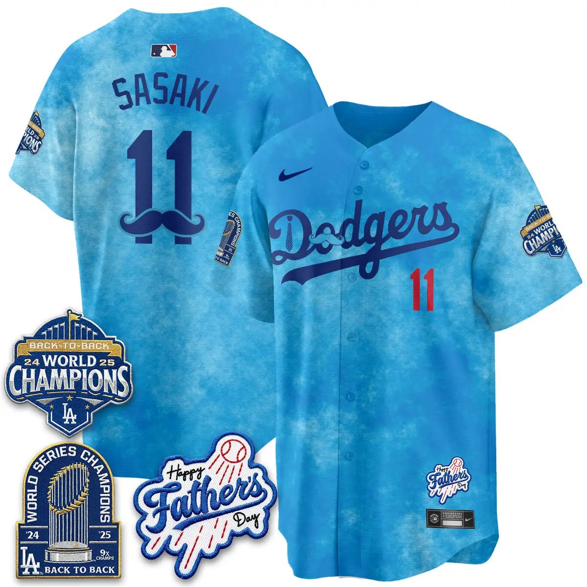 LAD Happy Father's Day 2026 Jersey - Stitched by Los Angeles Dodgers