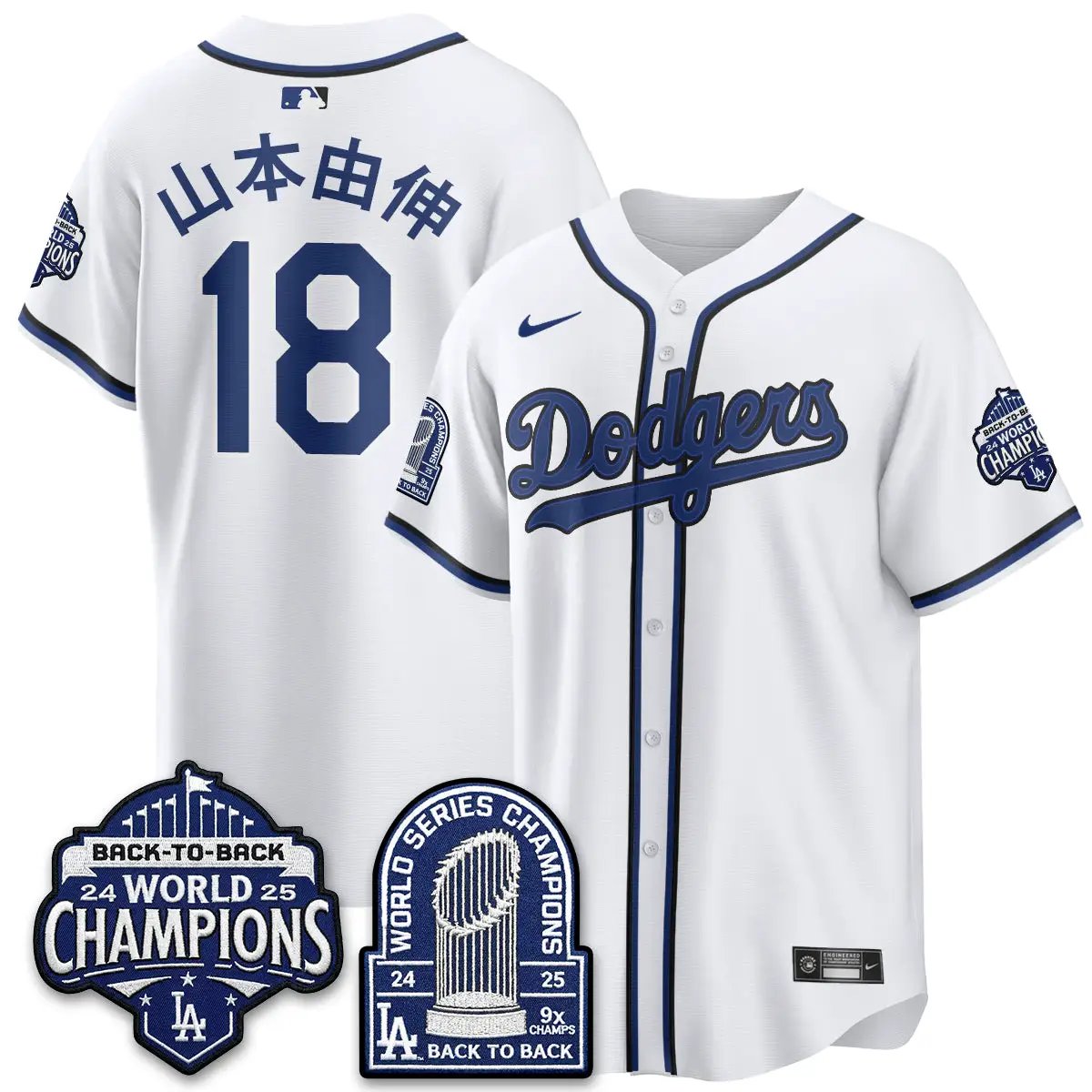 LAD 2026 Black Out Style Vapor Limited Jersey - B2B Champs - All Stitched by Los Angeles Dodgers