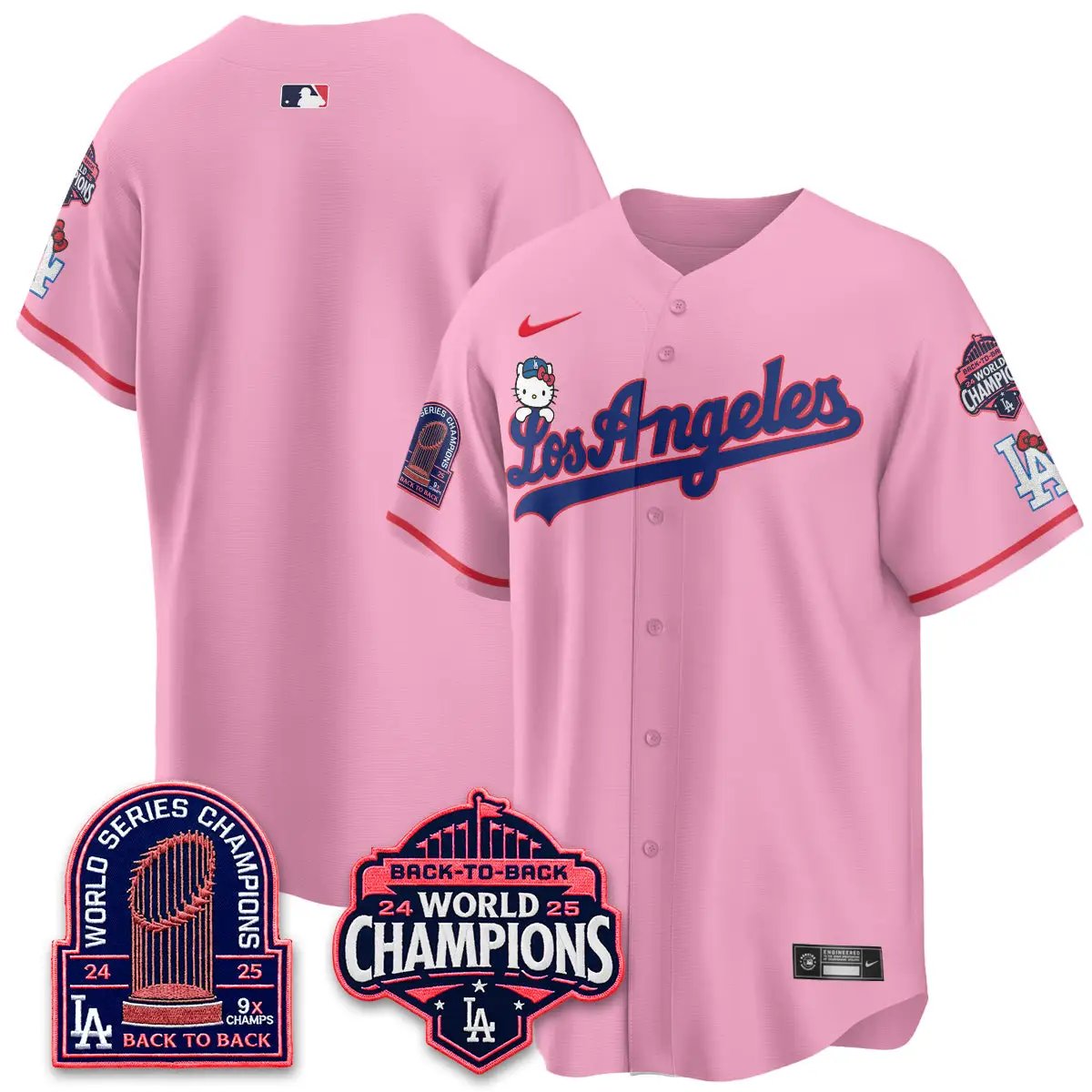 LAD x Hello Kitty Night 2026 Vapor Jersey - All Stitched - V2 by Los Angeles Dodgers