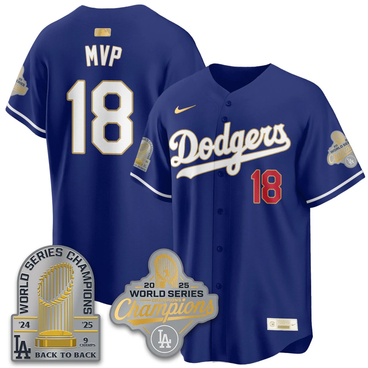 LAD Gold Collection Stadium Vapor Limited Jersey - 9x Champs - All Stitched by Los Angeles Dodgers