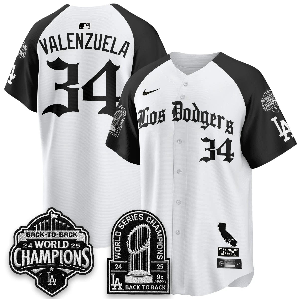 Los Angeles Dodgers World Series Champions Vapor Premier Limited Gothic Edition Jersey - All Stitched by Los Angeles Dodgers