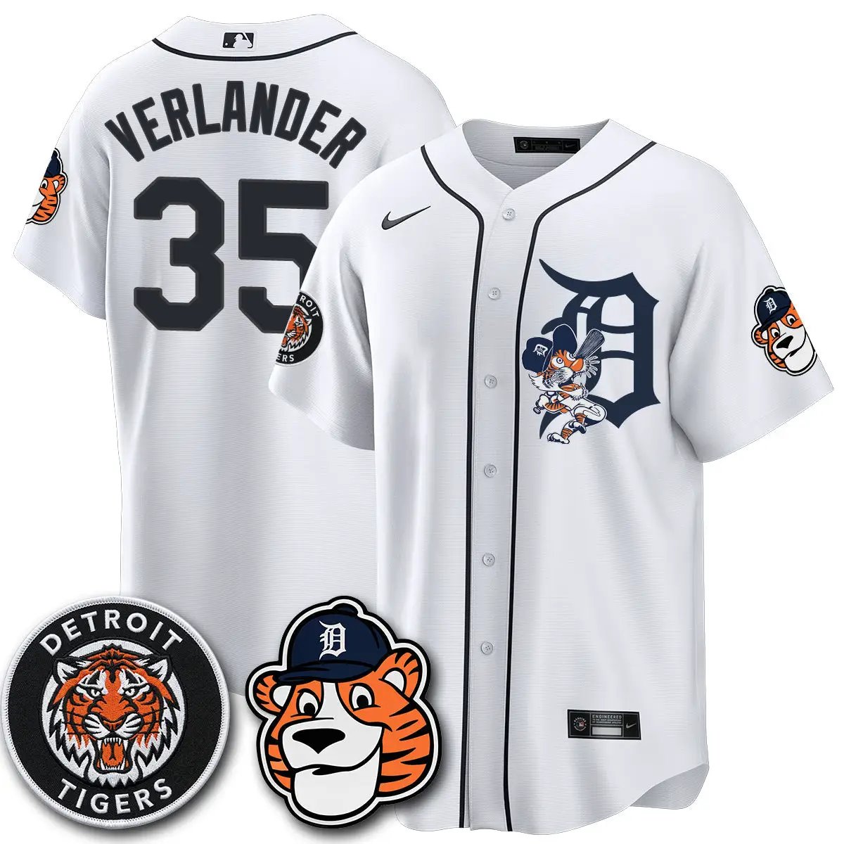 DET Paws Edition Vapor Limited Orange Jersey - Stitched by Detroit Tigers