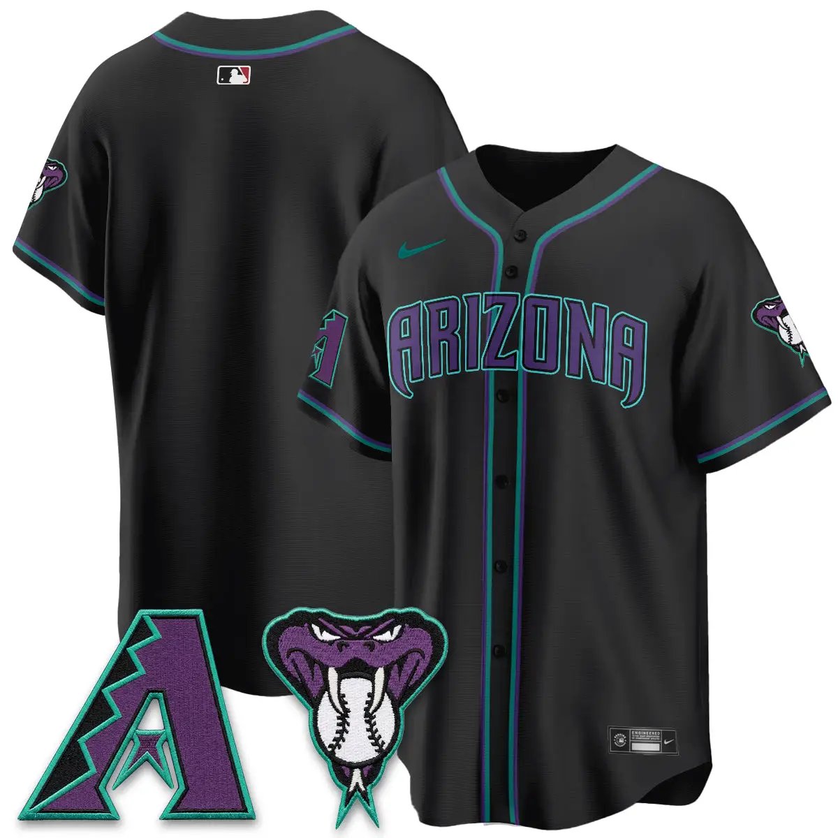ARI Black Out Style Vapor Premier Limited Jersey - All Stitched by Arizona Diamondbacks