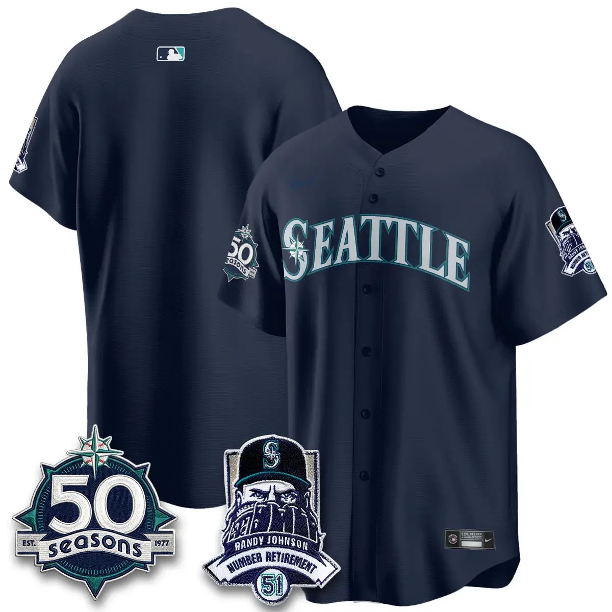 SEA Randy Johnson Vapor Limited Jersey V2- All Stitched by Seattle Mariners