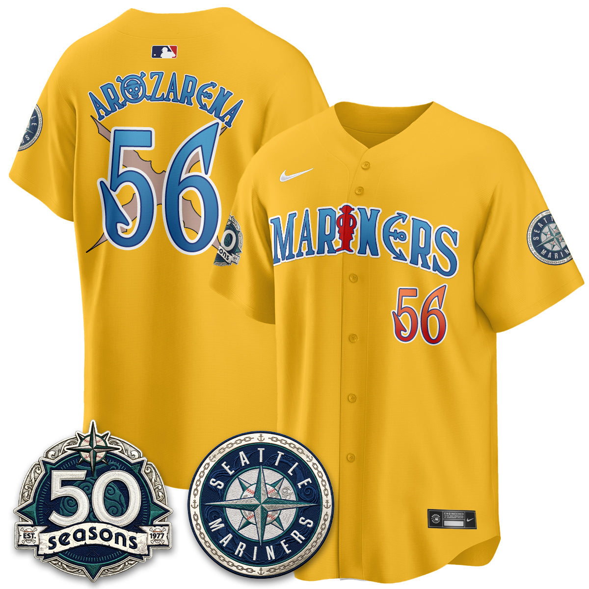 Seattle Mariners x Japanese Cartoon Vapor Limited Jersey - Stitched by Seattle Mariners