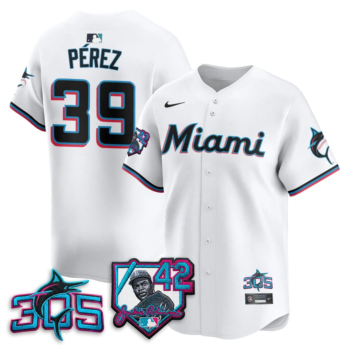 MIA 2026 Jackie Robinson New Era Vapor Limited Jersey - All Stitched by Miami Marlins