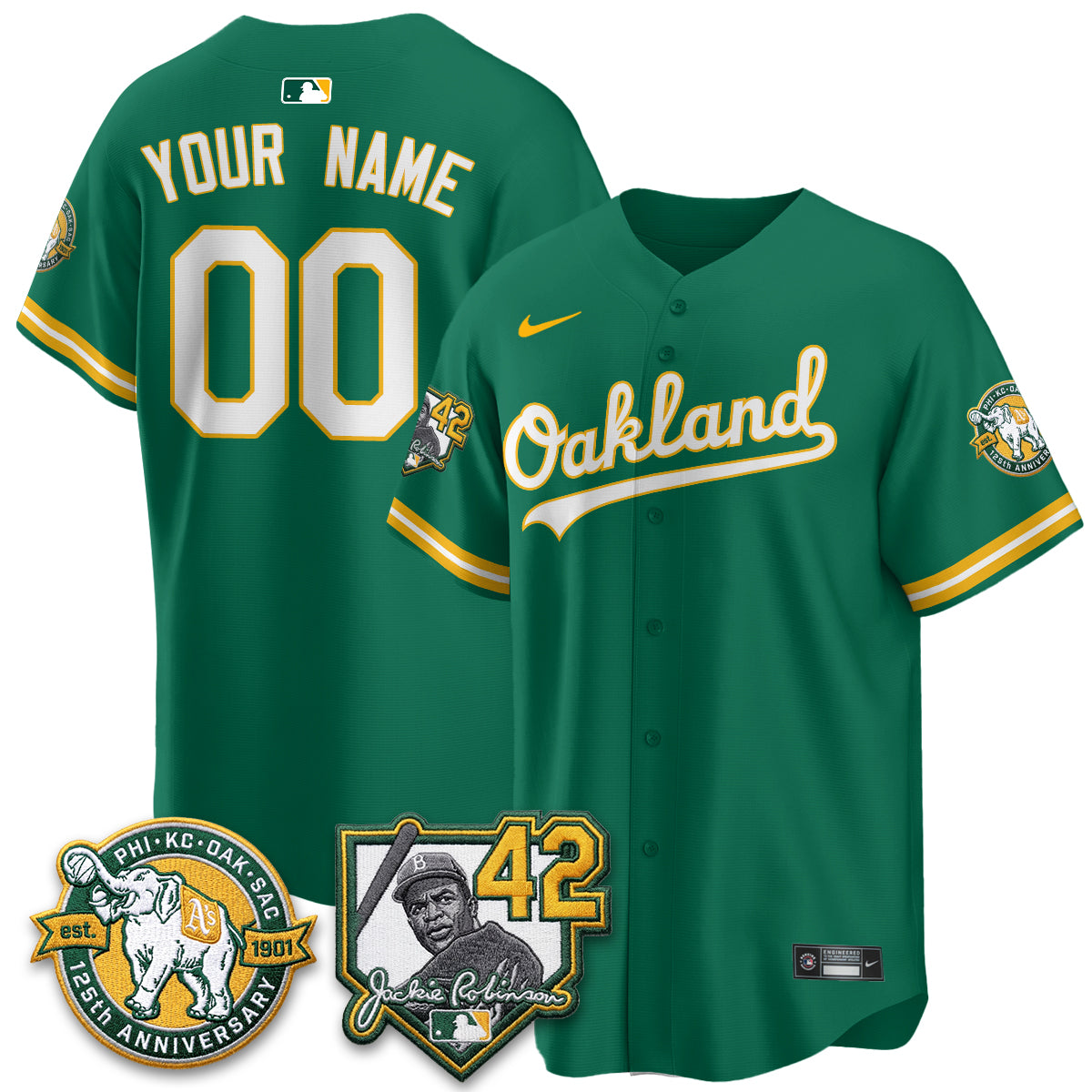 Oakland Athletics 2026 Jackie Robinson Day - Celebrating 125 Years Limited Custom Vapor Jersey - All Stitched by Oakland Athletics