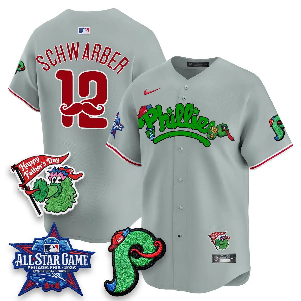 PHI Happy Father's Day Vapor Jersey - Stitched by Philadelphia Phillies