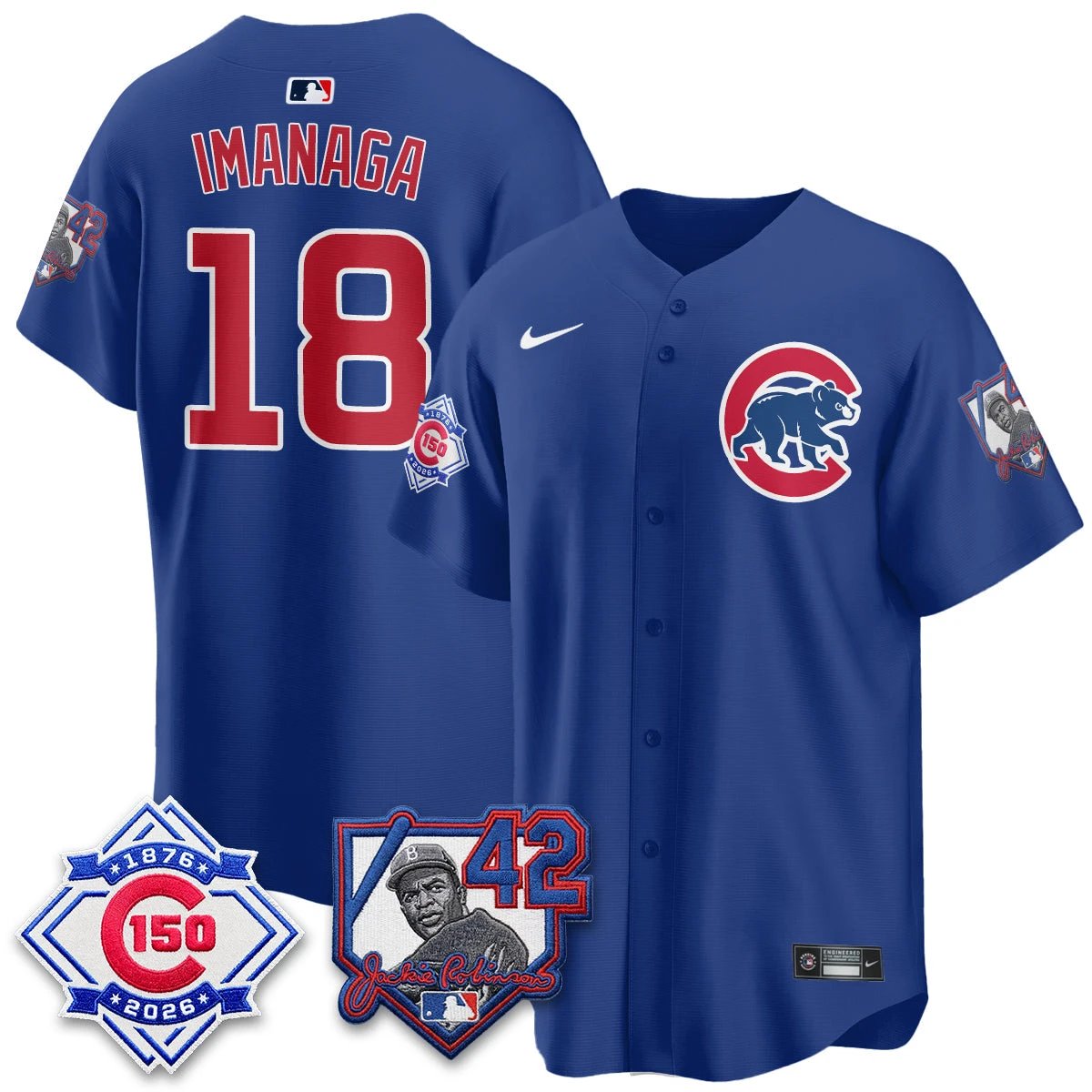 Chicago Cubs 150th Anniversary & Jackie Robinson Day Patch Vapor Premier Limited Jersey - All Stitched by Chicago Cubs