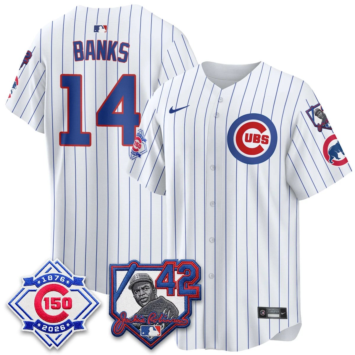 Chicago Cubs 150th Anniversary & Jackie Robinson Day Patch Vapor Premier Limited Jersey - All Stitched by Chicago Cubs