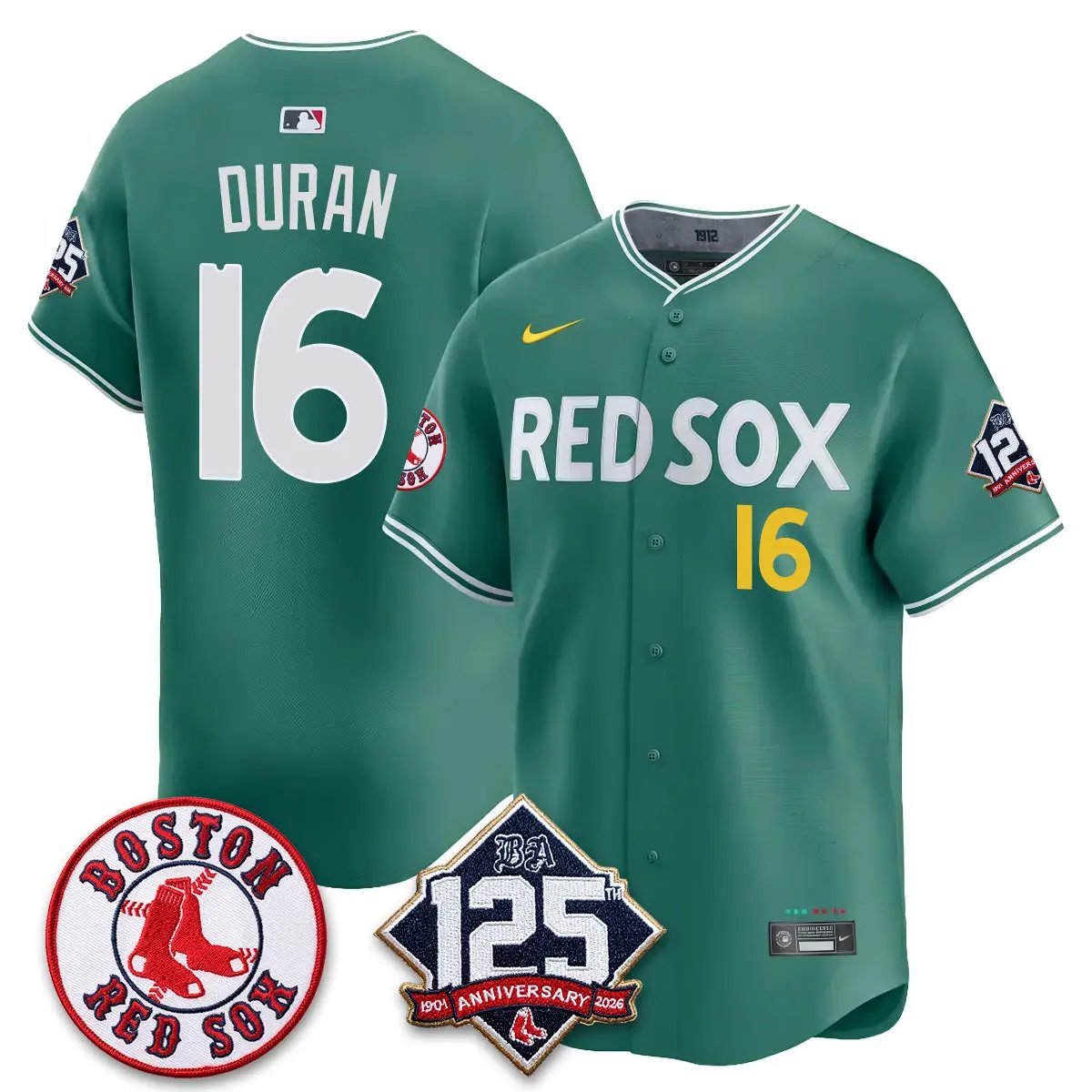 Boston Red Sox 125th Anniversary Patch Vapor Jersey - Stitched by Boston Red Sox